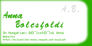 anna bolcsfoldi business card